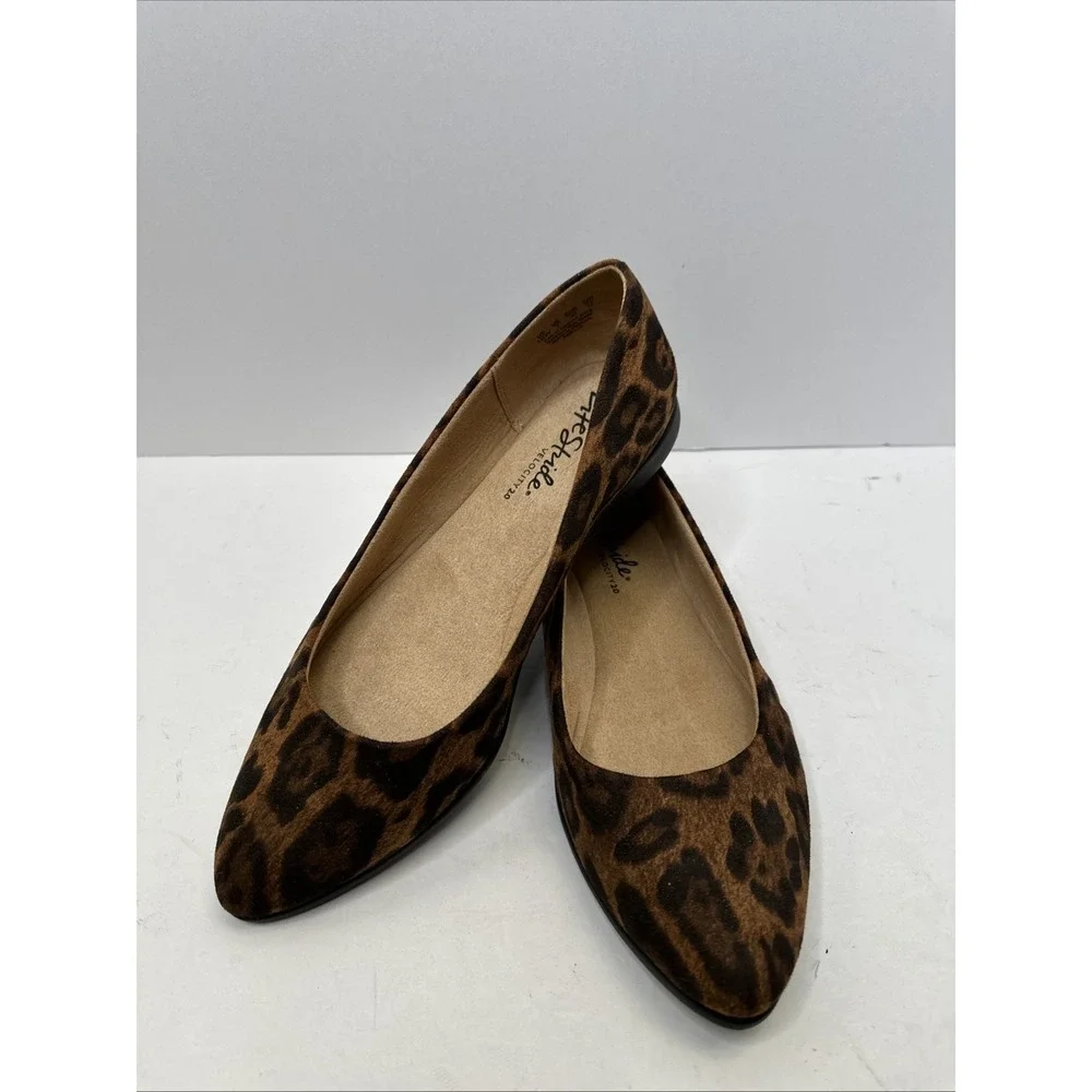 Life Stride Velocity 2.0 Amelia Comfort Flats Leopard Print 10W Wide EU 40 NWOB